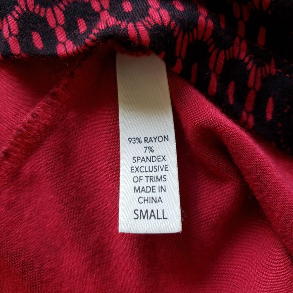 Soma Womens Red Soft Jersey Keyhole Neck Tunic Blouse Top Size S - Picture 3 of 8